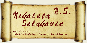 Nikoleta Selaković vizit kartica